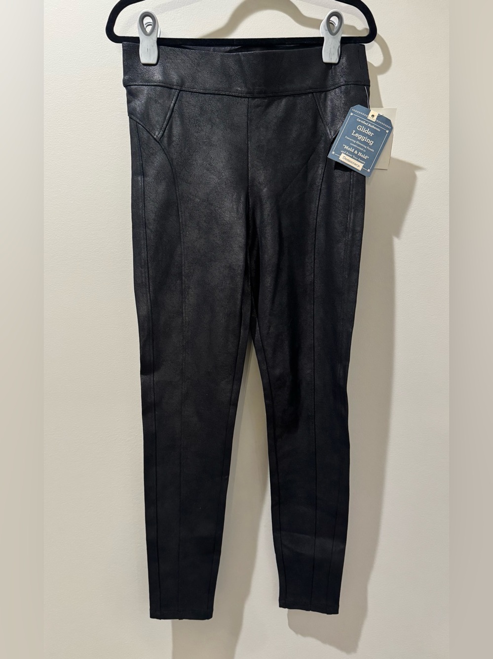 Democracy NEW Glider Legging Black Mold & Hold Slimming Panels Women's Size M